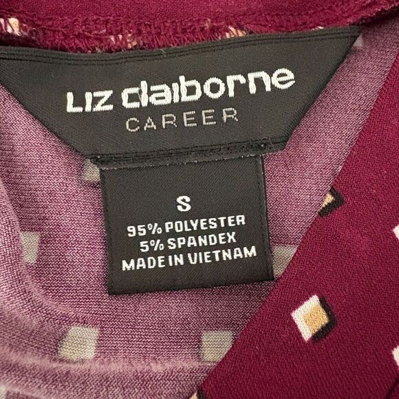 Liz Claiborne Pleated Neck Short Sleeve Blouse Size Small - Picture 7 of 8